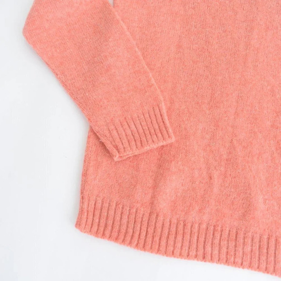 Handknit Handmade Coral Fair Isle Icelandic Fisherman  Knit Sweater - Picture 5 of 11